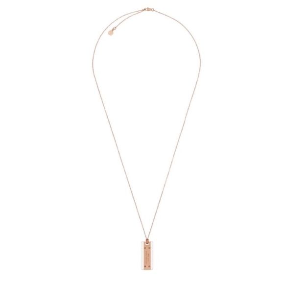 New authentic MK rosegold tone logo plaque pendant - Picture 6 of 6
